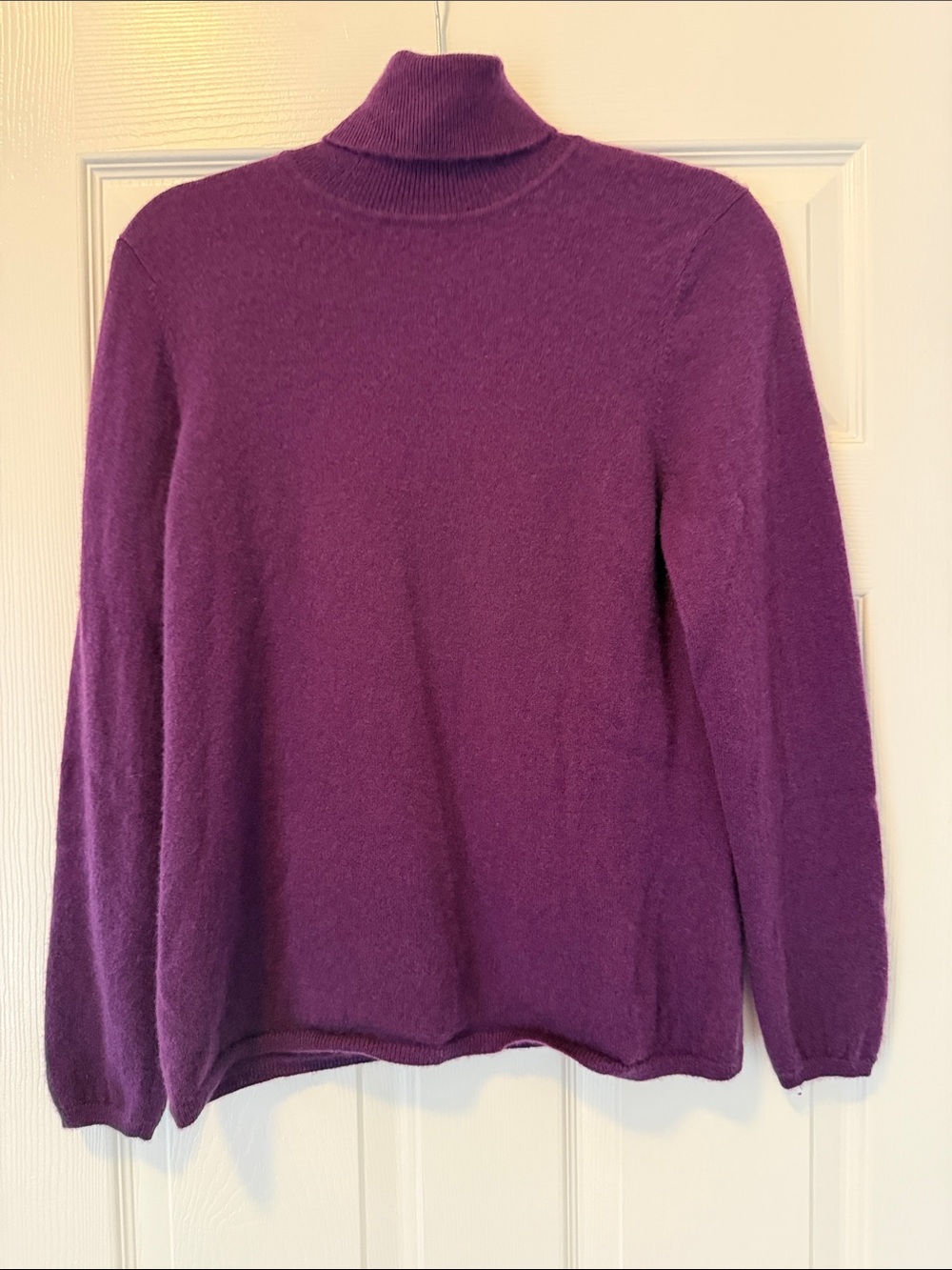InCashmere Deep Purple Turtleneck Sweater